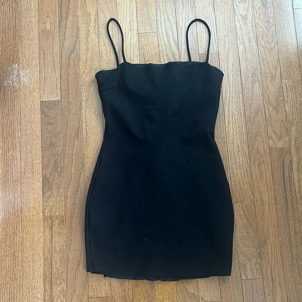 black mini dress